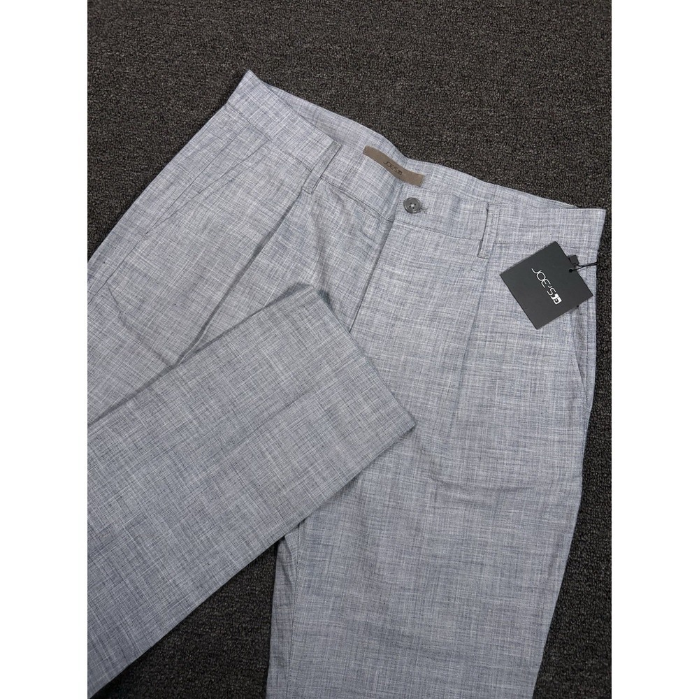 New Joes Jeans Diego‎ Blue Chambray Pleated Trouser Pants Mens 33 (Fits 36x31)